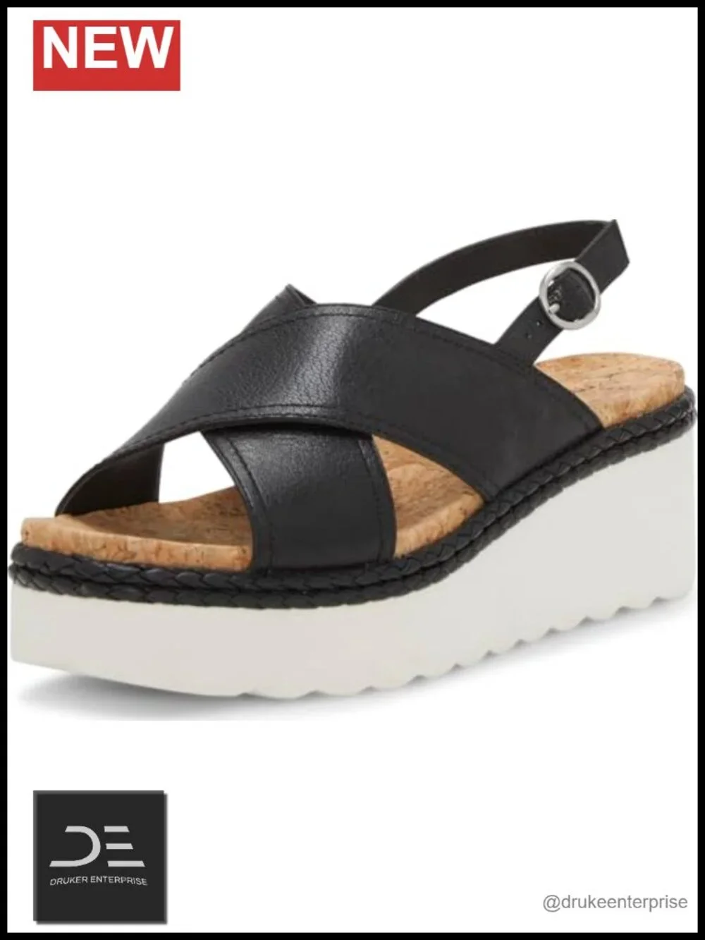 Lucky Brand Women's Pebina Cross Band Wedge Sandals Leather Ankle Strap